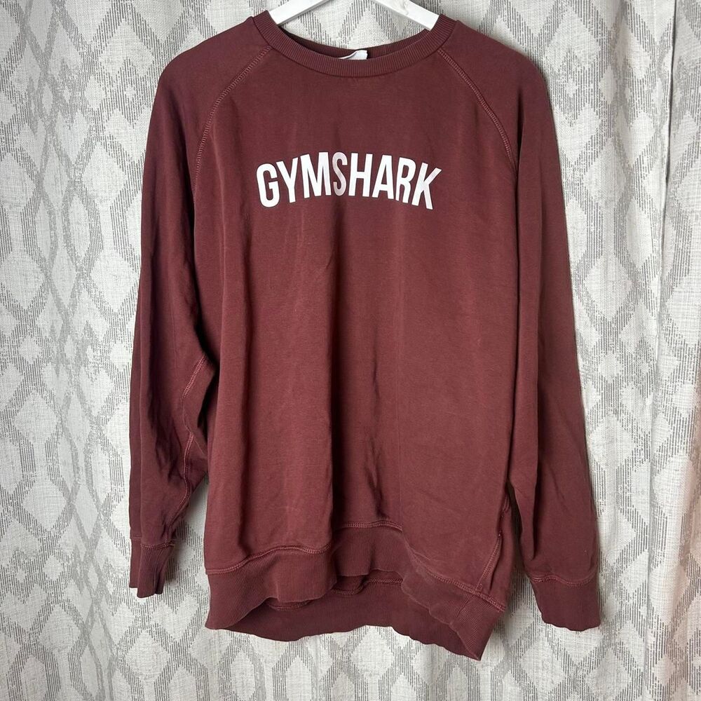 Gymshark Men's Burgundy and Brown Sweatshirt